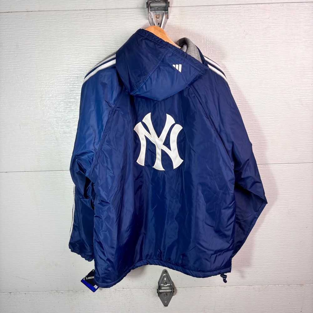 Vintage Adidas Yankees Deadstock 90s Hooded Windbreaker Jacket NWT M